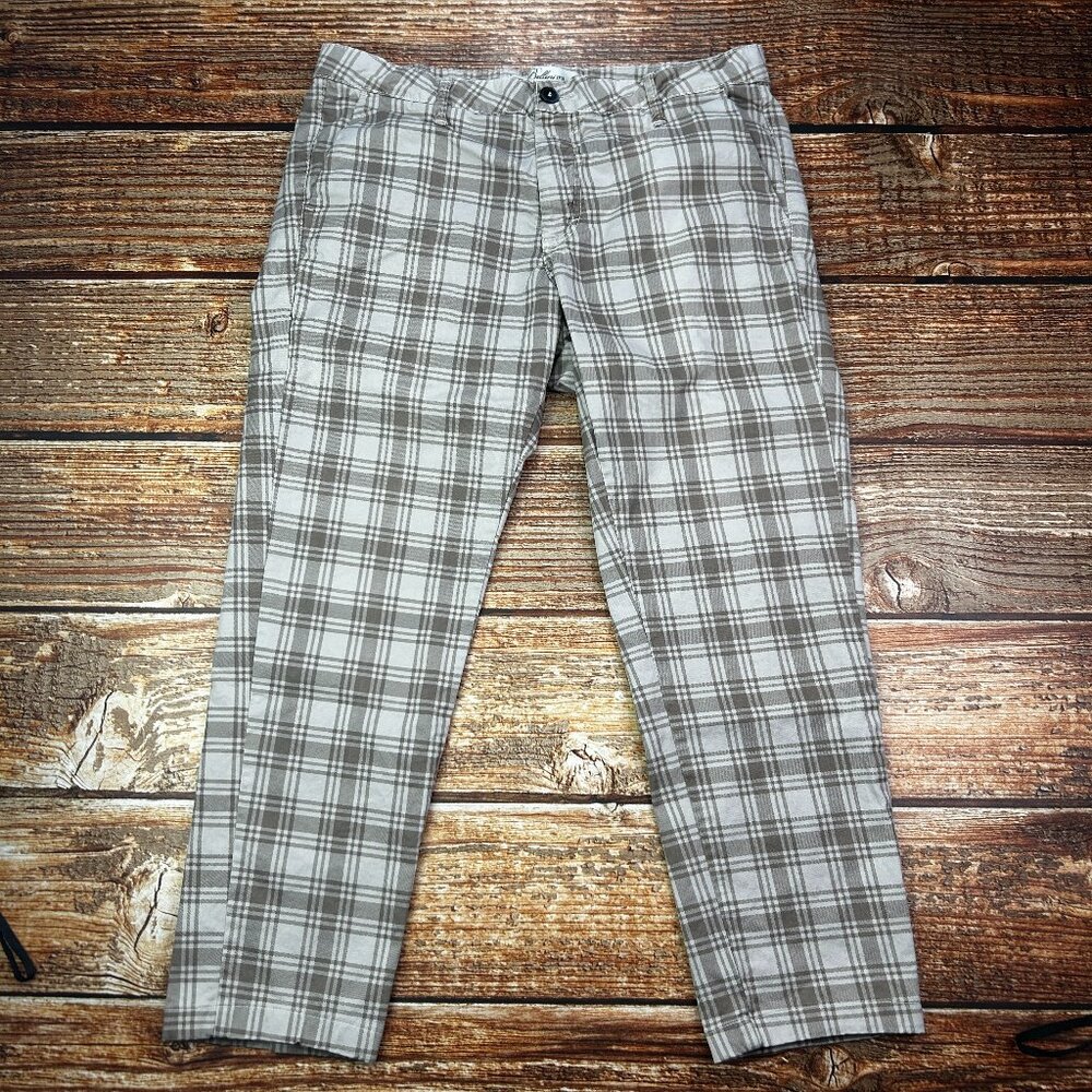 Bellini Milano 1974 Men's Brown Plaid Ankle Trousers Made in Italy